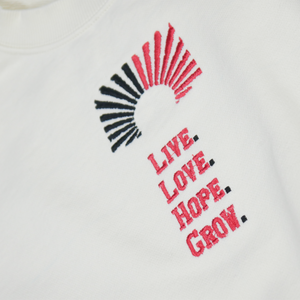 "Live.Love.Hope.Grow." Sweater - Cream White