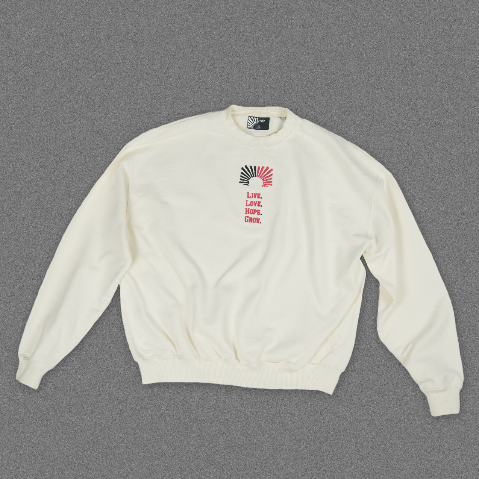"Live.Love.Hope.Grow." Sweater - Cream White
