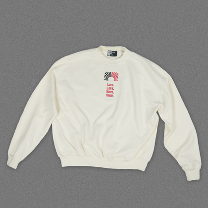 "Live.Love.Hope.Grow." Sweater - Cream White